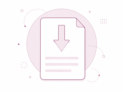 Illustration of a friendly ghost beside an empty download tray